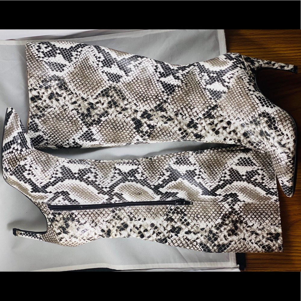 Snakeskin Knee High Boots